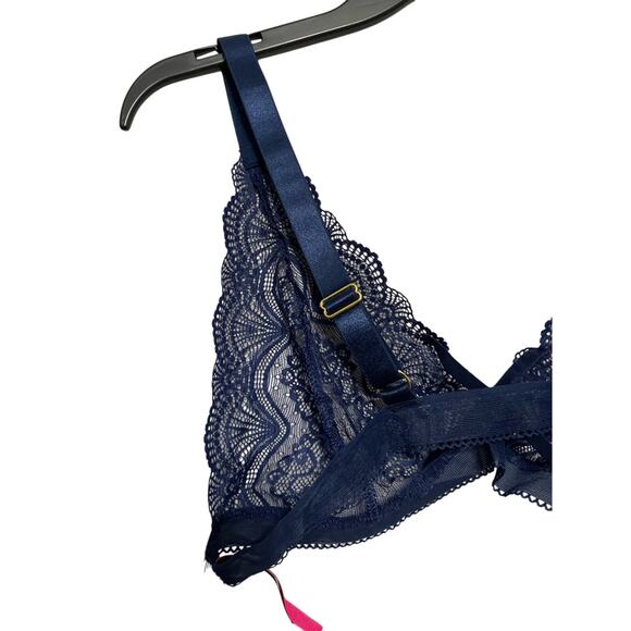 Seven 'til Midnight Bralette Bra Stretch Lace Adjustable Straps Blue W US 1X NWT - Picture 2 of 11